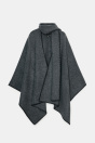 Zara ТРИКОТАЖНОЕ ПОНЧО С ШАРФОМ И КОНТРАСТНОЙ НИТЬЮ 495707577-802-3