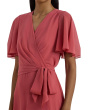 Crinkle Georgette Surplice Dress