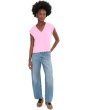 Cuffed Sleeve V-Neck