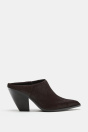 Zara ШЕРСТЬ НА КОЖАНОМ муле коричневого цвета