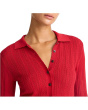Snowy Lace Stitch Melody Collar Long Sleeve Top
