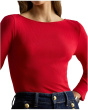 Rib-Knit Cotton-Blend Boatneck Tee
