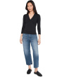 Ribbed Slub 3/4 Sleeve Surplice