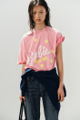 Zara ФУТБОЛКА С ЭФФЕКТОМ СТИРКИ BARBIE® Розовая