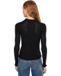Snowy Lace Stitch Melody Collar Long Sleeve Top