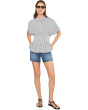 Pleated Waist Dolman Sleeve Blouse
