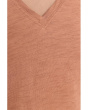 Short Sleeve Back Seam V-Neck