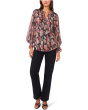 V-Neck Balloon Sleeve Blouse