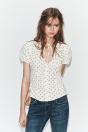 Zara ТОП ИЗ ПОПЛИНА С БАНТОМ 522533440-070-1
