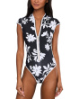 Mayflower Cap Sleeve Zip Front One-Piece