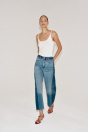 Zara ДЖИНСЫ ZW COLLECTION ДО ЩИКОЛОТКИ СО СРЕДНЕЙ ТАЛИЕЙ И синим ЛОСКУТНЫМ шитьем