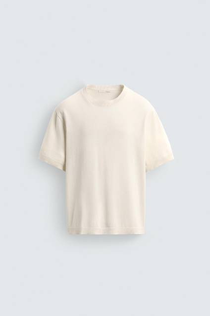 Zara ФУТБОЛКА ИЗ ЛЕГКОГО ХЛОПКОВОГО ТРИКОТАЖА 502267329-251-2