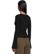 Ribbed Merino Flare Sleeve Vneck Clari