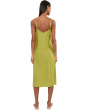 Terra Foil Crinkle Scoop Neck Gown