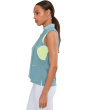 Sleeveless Mock Neck Zipper Front Color Block