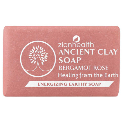 Zion Health, Кусковое мыло с бергамотом и розой Ancient Clay, 170 г (6 унций)