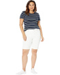 Plus Size Briella Shorts Roll Cuff 11" in Optic White