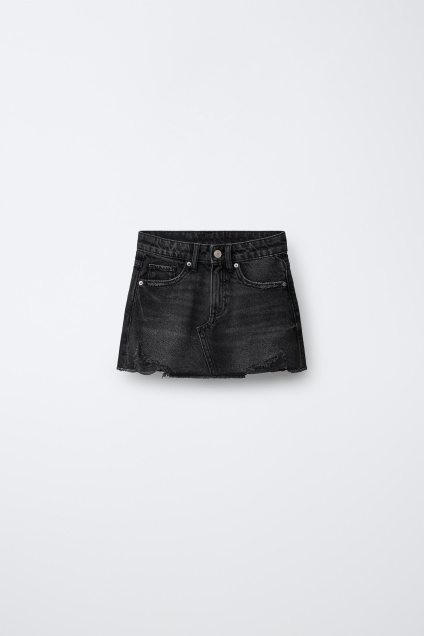 Zara ДЖИНСОВАЯ ЮБКА С ТРЕЩИНАМИ 502395638-800-7