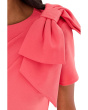 Pleated Bow Midi Dress