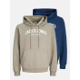 Jack and Jones Мужская толстовка с капюшоном в виде арки с логотипом 2 шт.