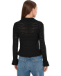 Pointelle-Knit Peplum Cardigan