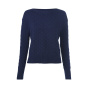 Strukturmuster-Pullover mit U-Boot-Ausschnitt, marine