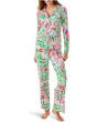 PJ Knit Long Sleeve Button-Up Top