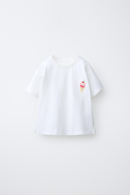 Zara ФУТБОЛКА С РЕЗИНОВОЙ АППЛИКАЦИЕЙ 504020959-250-18