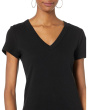 Nikki 1X1 Cotton Short Sleeve V-Neck Tee