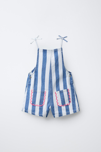 Zara КОРОТКИЙ КОМБИНЕЗОН В ВОЛНИСТУЮ ПОЛОСКУ 504995574-400-18