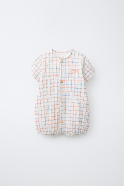 Zara КОМБИНЕЗОН В КЛЕТКУ С ВЫШИВКОЙ 516147082-250-3