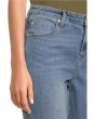 Ankle Mid-rise Skinny Jeans W/ Slit And Rivet Trim