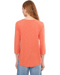 3/4 Sleeve V-Neck Curved Hem Tee Shirt