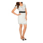 Chiffonkleid, offwhite-schwarz