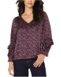 Long Sleeve Woven Blouse W/ Ruffles