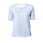 Designer-Pullover m. Chiffon, hellblau