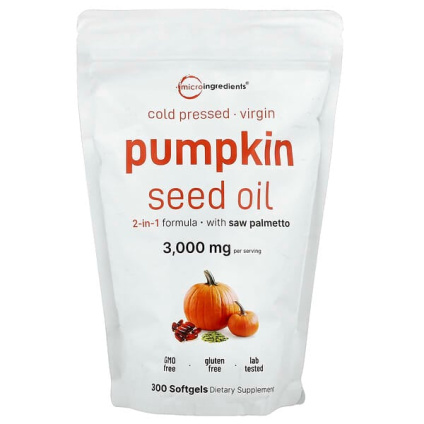 Micro Ingredients, тыквенное масло холодного отжима, 300 капсул