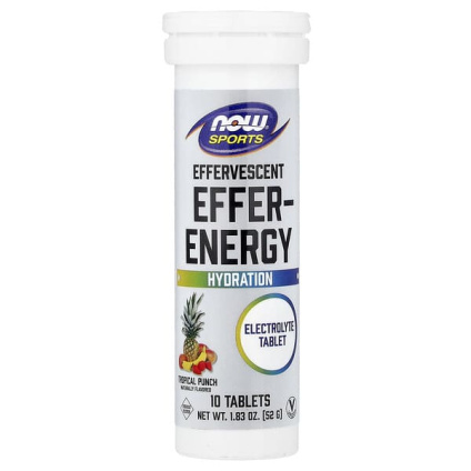 NOW Foods, Sports, Effer-Energy, шипучий пунш, 10 таблеток, 52 г (1,83 унции)