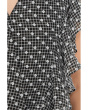 Short Ruffle Sleeve Draped Front Woven Blouse