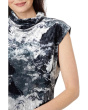 Galaxy Printed Velvet Sleeveless Turtleneck