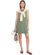 Sleeveless Pleat Pocket Dress