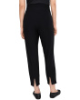 Washable Stretch Crepe Slim Crop Pants With Slit