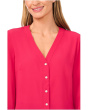 V-Neck Button Front Long Sleeve Top