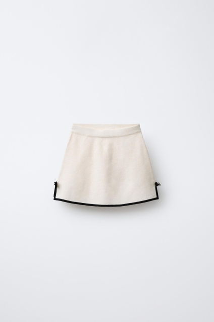 Zara ТРИКОТАЖНАЯ ЮБКА С КОНТРАСТНЫМИ БАНТАМИ 510692851-712-24