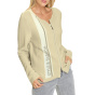 2-Wege-Rei_verschluss-Strickjacke mit Schriftzug mit Glitzersteinchen, sand-ecru