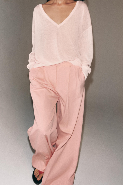 Zara БРЮКИ С ШИРОКИМИ ШТАНИНАМИ И ДЕКОРАТИВНЫМИ СКЛАДКАМИ ZW COLLECTION 512098655-621-1