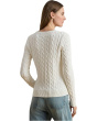 Embroidered-Crest Cable-Knit Sweater