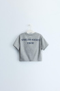 Zara Футболка С НАДПИСЬЮ TIMELESS, окрашенная В серый цвет