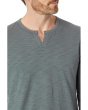 Slub Split-Neck Long Sleeve