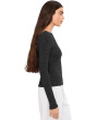 Bria Long Sleeve Open Back Snit Rib Sparkle